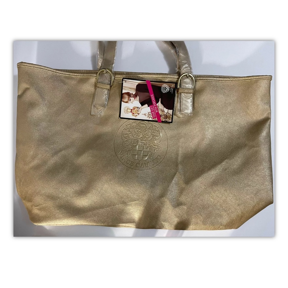 Vince Camuto Large Gold Shoulder Tote/Bag 20.5x5.5x13 NEW